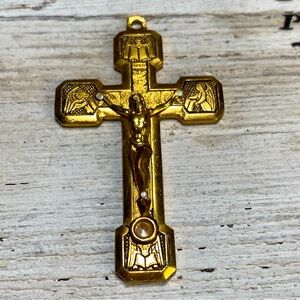 🍒3 for $33 VINTAGE CRUCIFIX CROSS PENDANT ROMA VIA CRUCIS SCENES RELIC VATICAN